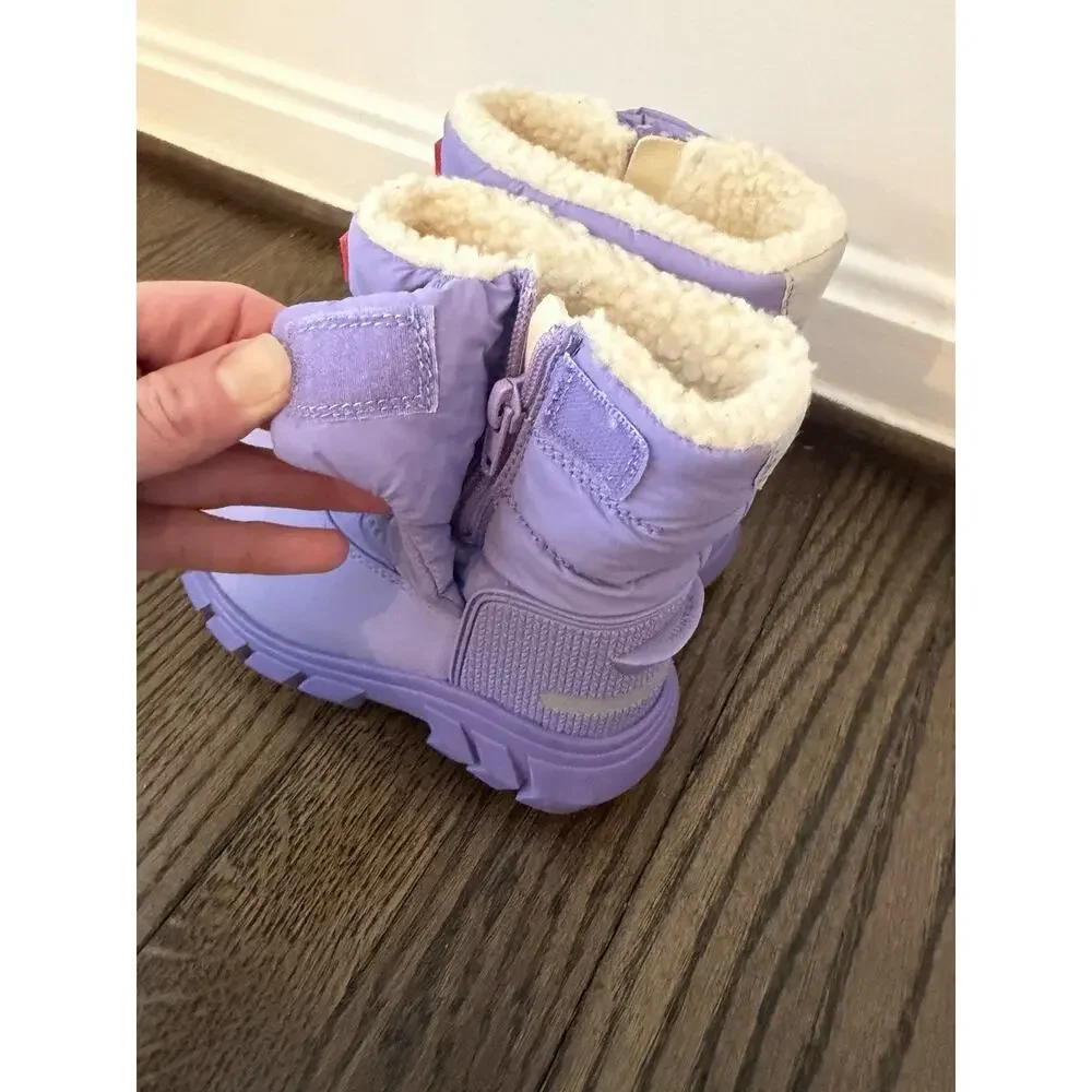 Hunter Kids Insulated Waterproof Sherpa Lined Snow Boots Purple Girls 10c NEW